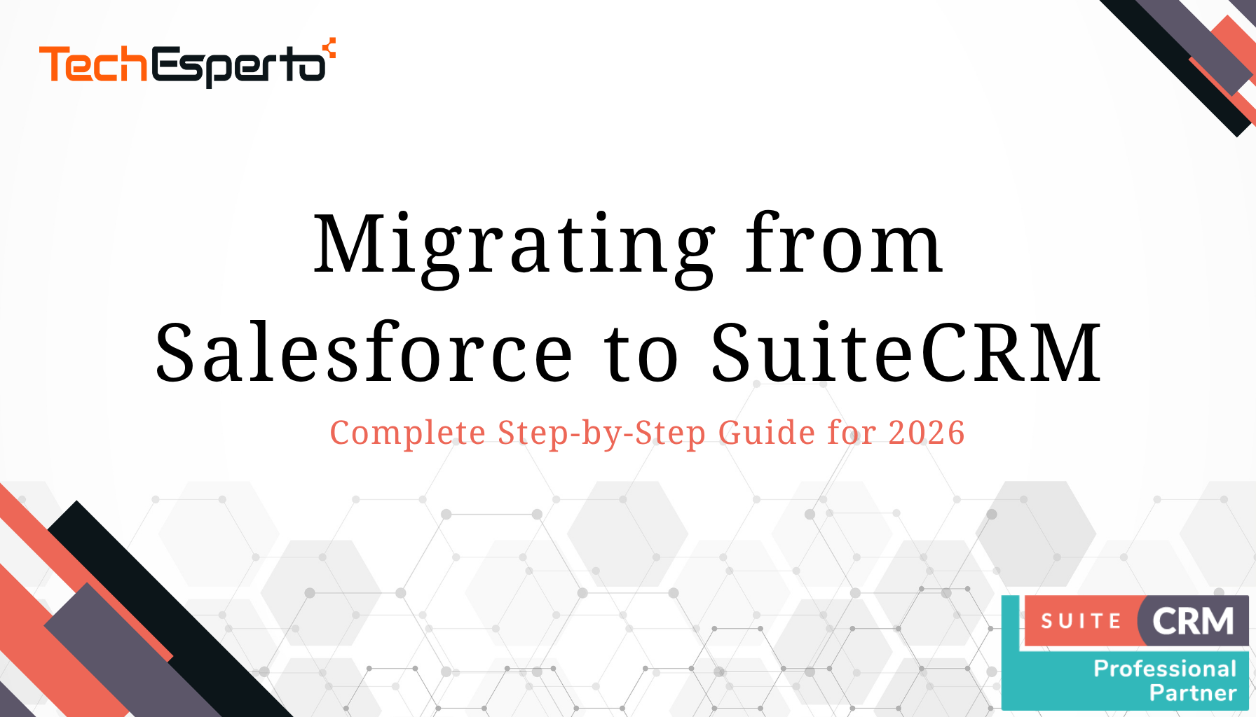 Step-by-step migration roadmap showing the process of moving from Salesforce CRM to SuiteCRM with zero data loss in 2026