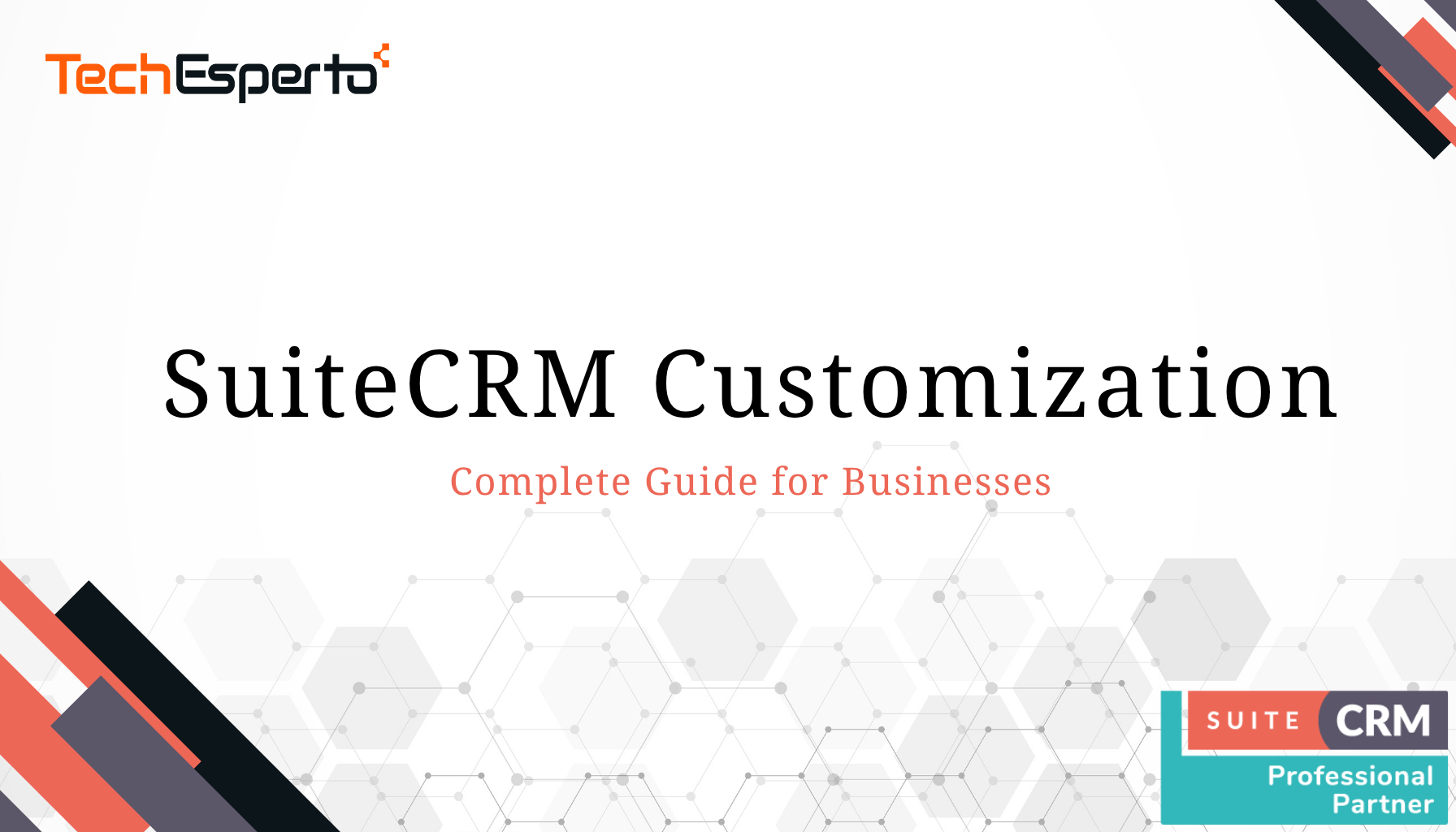 Illustration showing SuiteCRM customization options including custom modules, fields, layouts, workflows and branded themes for business use